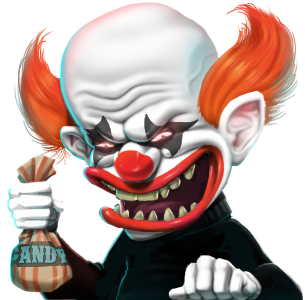 creepy carnival clown symbol